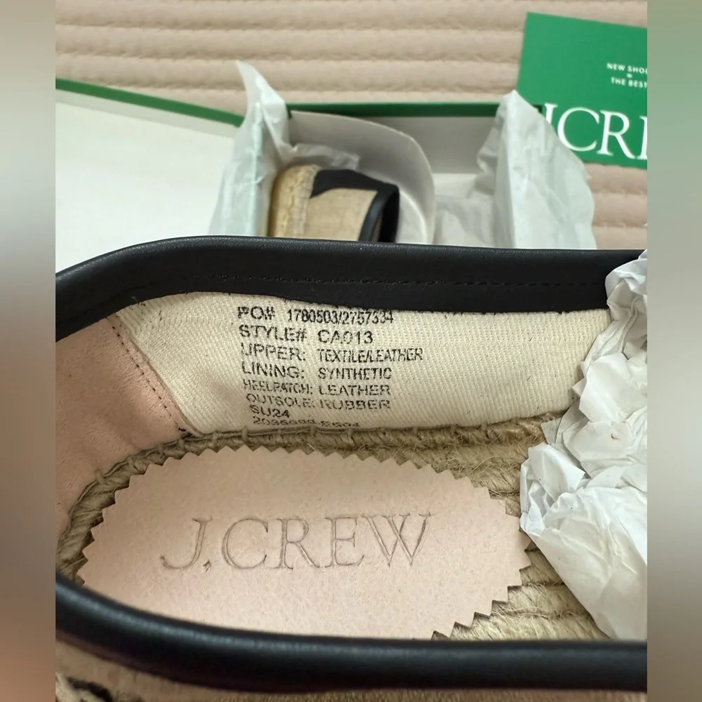 J. Crew Made-in-Spain loafer espadrilles in linen blend and leather style# CA013 - Picture 10 of 12
